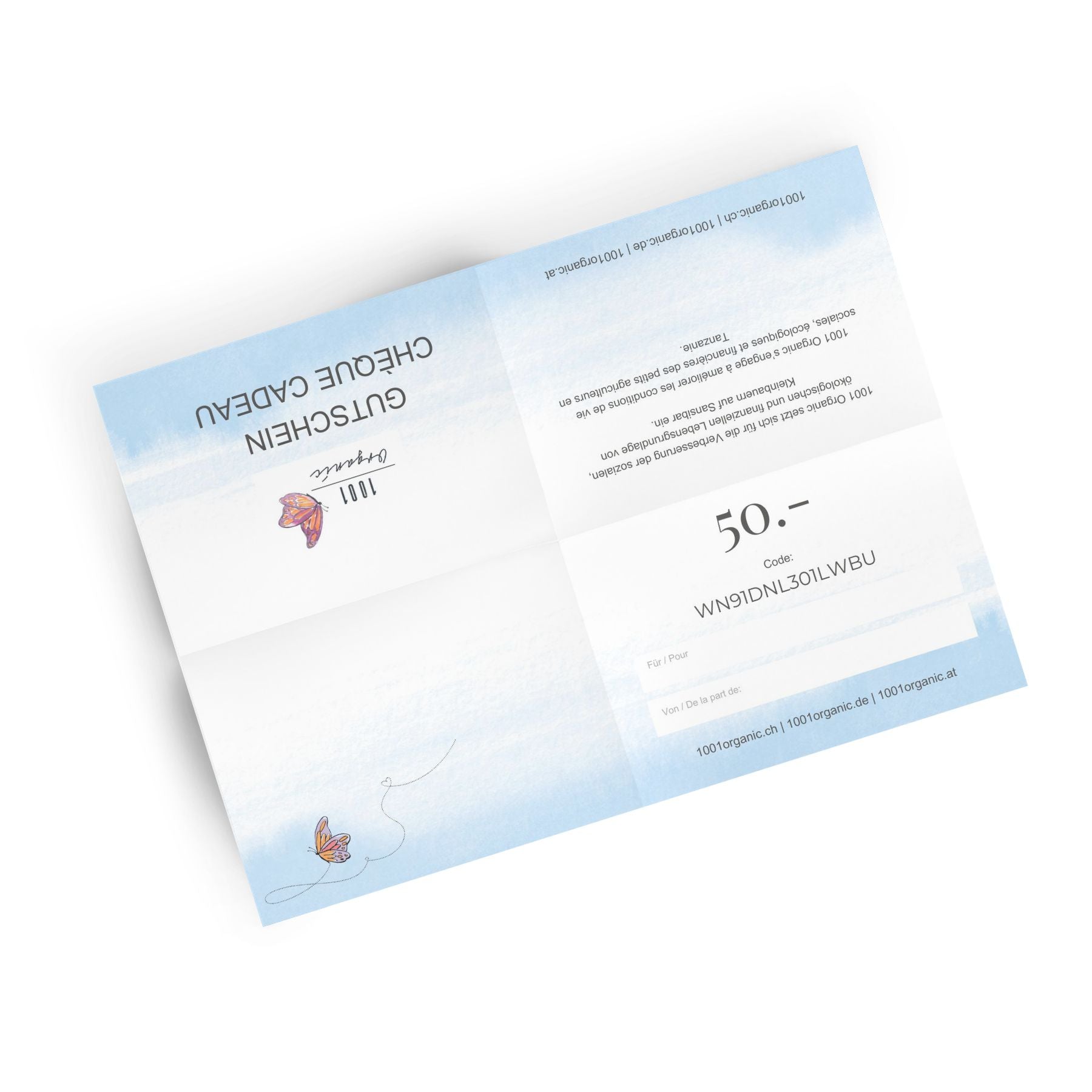 1001 Organic Geschenk-Gutschein